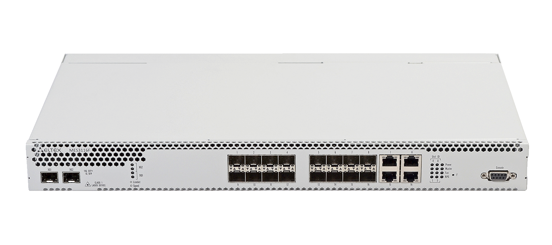 Ethernet-коммутатор MES3116F, 12x1G SFP + 4xCombo + 2x10G SFP+, L3, модульная система питания